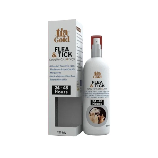 Tia Gold Flea And Tick Spray For Cats And Dogs 120 ml