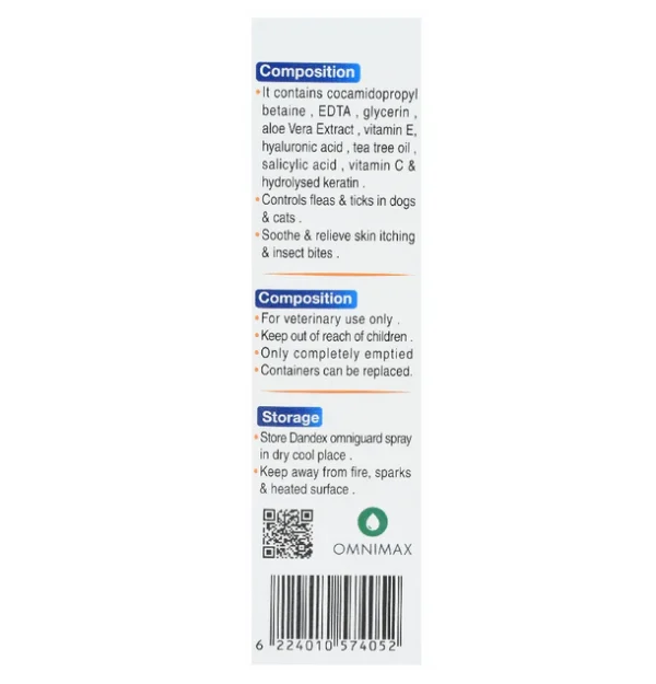 eudpbmbc Omni Guard Dandex Flea and Tick Pet Spray 125 ml